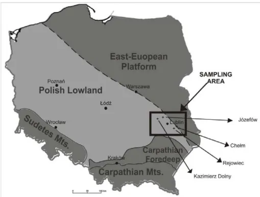 FIGURE 1 - Location map of carbonate rocks sampling area 
