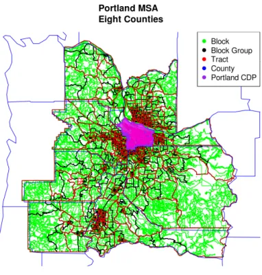 Figure 1: Representation of block, block group, tract, and county hierarchy in US Census geography