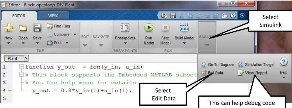 Figure 7. Modifying variables and parameters 