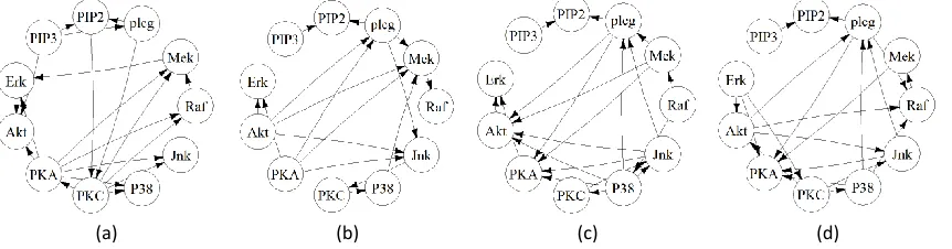 Table 2: Performance on the real data set from Sachs et al. (2005)