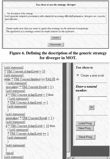 Figure 7. Writing the diverger generic strategy in MOT.  Figure 6. Defining the description of the generic strategy 