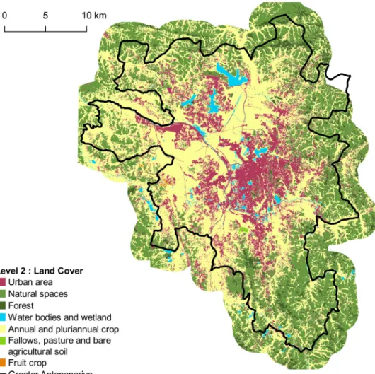 Fig. 3. Land cover map corresponding to Level-2 with 8 classes. Vector ﬁle in ESRI shape format available here: http: 