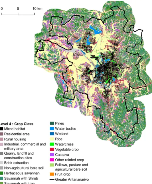 Fig. 5. Land cover map corresponding to Level-3 with 20 classes. Vector ﬁle in ESRI shape format available here: http: 