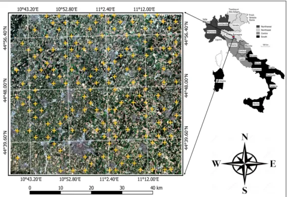 Figure 1. The study site is located in Carpi, region Emilia-Romagna is shown with the geo-coordinates (WGS84)