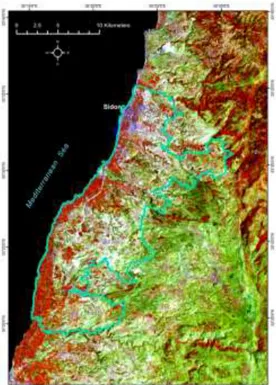 Figure 1. Map of Sidon district, Lebanon 