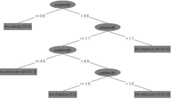 Fig. 5.4 : Visualization of a decision tree on the Fisher iris dataset