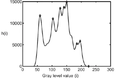 Fig 2: Histogram of the objects in the original image as shown in (a) 