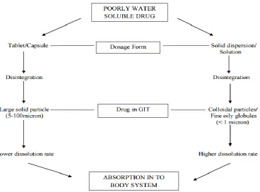 Figure 1: Schematic Representation Of The Increased Bioavailability Of Poorly Water Soluble Drugs By SD