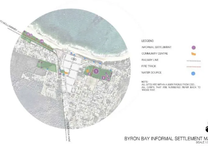 Fig. 1. Byron Bay Informal Settlement Map  