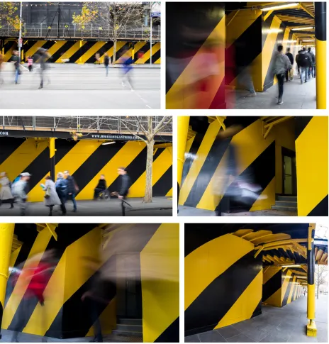 Fig. 6-11. Gantry Section D, RMIT Swanston St, Melbourne 2016-2017. Artwork: Grace Leone