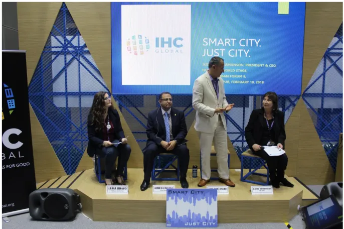 Fig. 2-3. IHC Global’s ‘Smart City, Just City’ event at the 9th World Urban Forum, hosted at the Next City World Stage