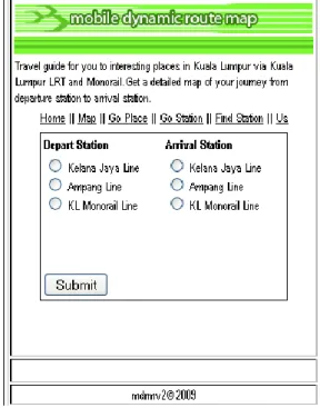 Fig. 3: Interface of Destination Route  System used Rule Based 