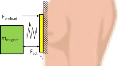 Figure 4:  Simple model of interaction between patient’s thorax and actuator [1] 