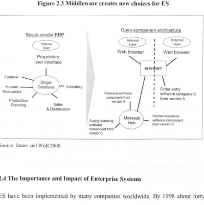 Figure 2.3 Middleware creates new choices for ES 