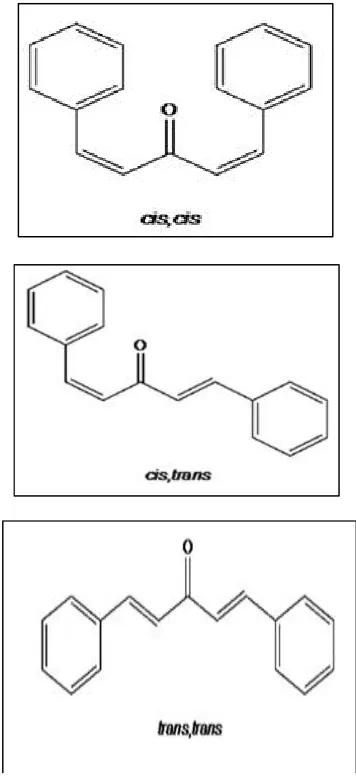 Fig. 4. Dibenzalacetone geometric isomers 