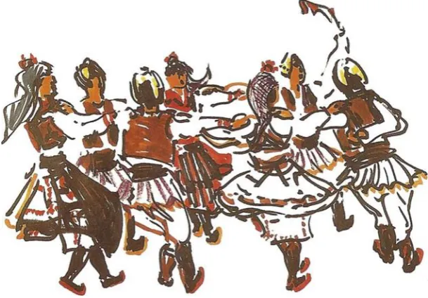 Figure 4 Bernhard Wosien’s drawing – Macedonian circle dance (n.d.) (Source: B. Wosien, 2000, p.99) 