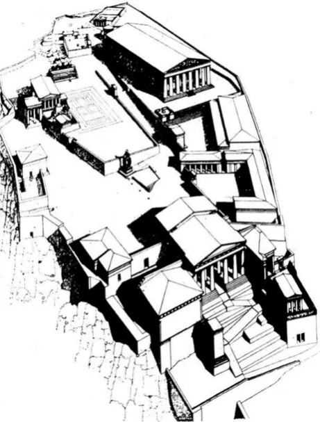 Figure 2. The Acropolis, Athens, drawn by Ludovico Quaroni. 