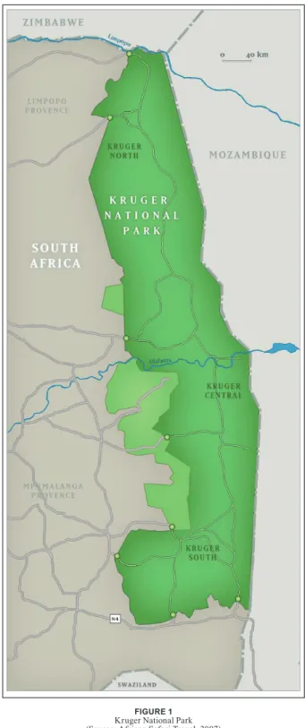 Figure 1 Kruger National Park (Source: African Safari Travel, 2007)