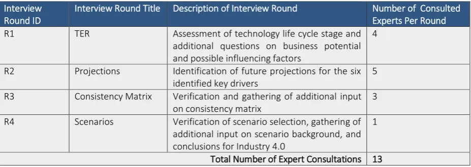 Table 2: Overview over Interview Rounds 