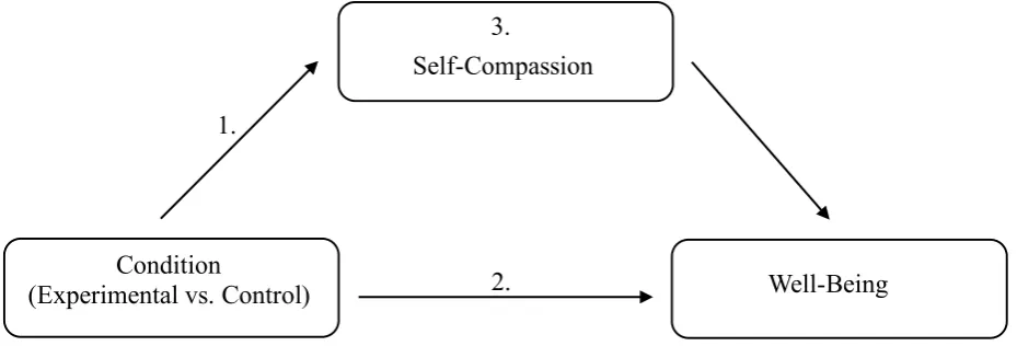 Figure 1. Hypothesized model of the relationship between Condition and Well-Being as 