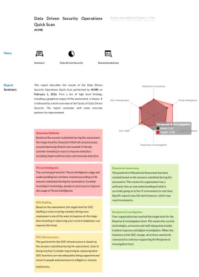 Figure 6.4: Example of the management summary part of a reportrendered using a web browser