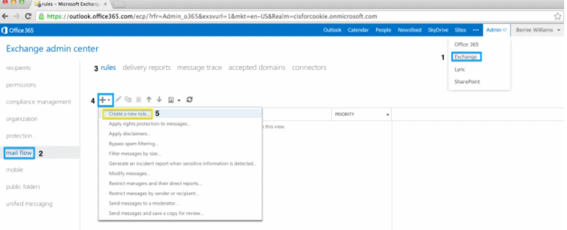 Figure 5: Directing outbound mail flow from Office 365 server to the Barracuda Spam Firewall