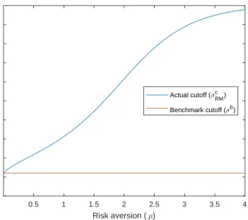 Figure 2.8: σ c RM as a function of risk aversion (ρ)