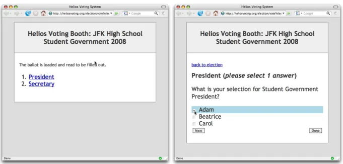Figure 5: The Helios Voting Booth.