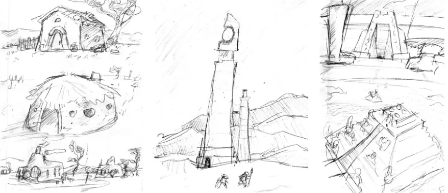 FIG G: Environmental development sketches.
