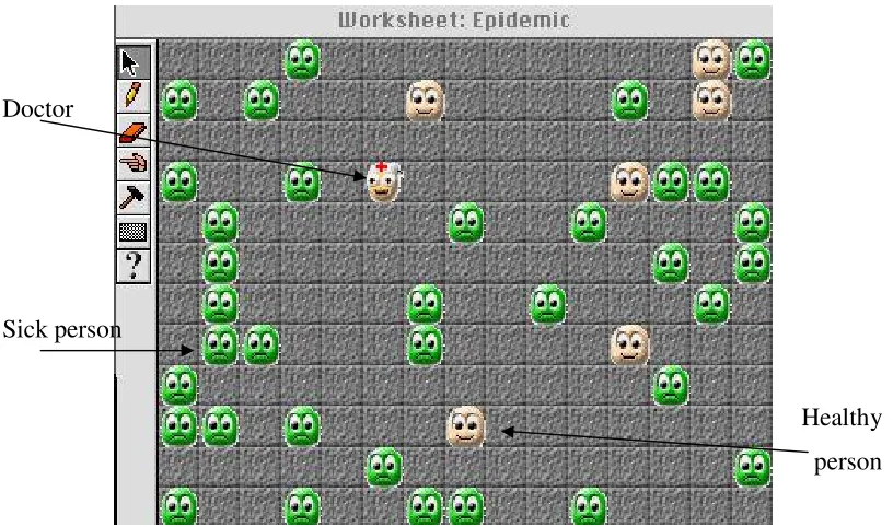 Figure 2.11 – A screenshot of the Agentsheets epidemic model 