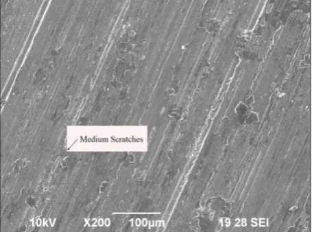 Fig. 13. SEM Image of specimen subjected to (Applied Load=10 N; Sliding Speed=318 rpm; Ageing Time=3 hrs)