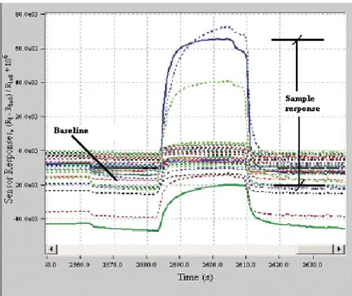 Figure 2Typical response from Cyranose 320, displayed in PCNOSE Software.