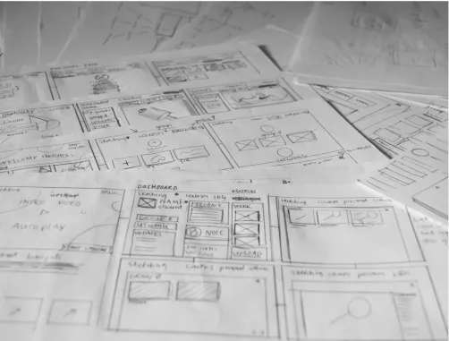 fig 10. Collection of wireframe sketches