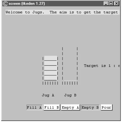 Fig 1 - A screenshot from the interface of the Jugs model 