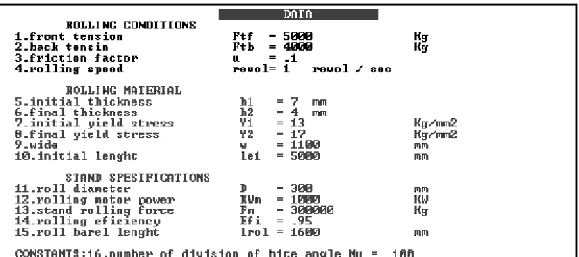 Fig. 1: In the first page, the software asks for sample data