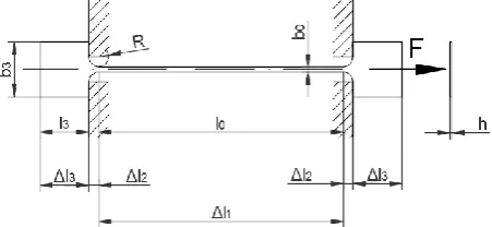 Fig. 1. Scheme of a small, rectangular cross-section specimen.  