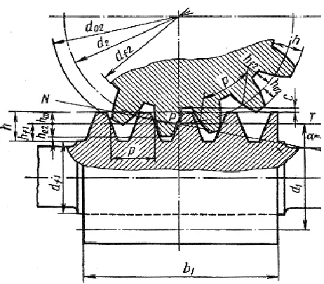Fig. 1. Schematic design of a worm gear.  