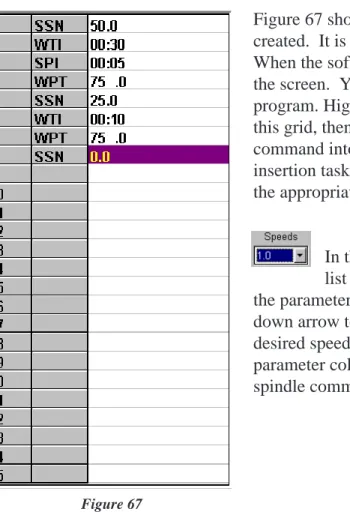 Figure 67 shows the grid where the operator programs are created.  It is used to view and edit the B.E.V.I.S