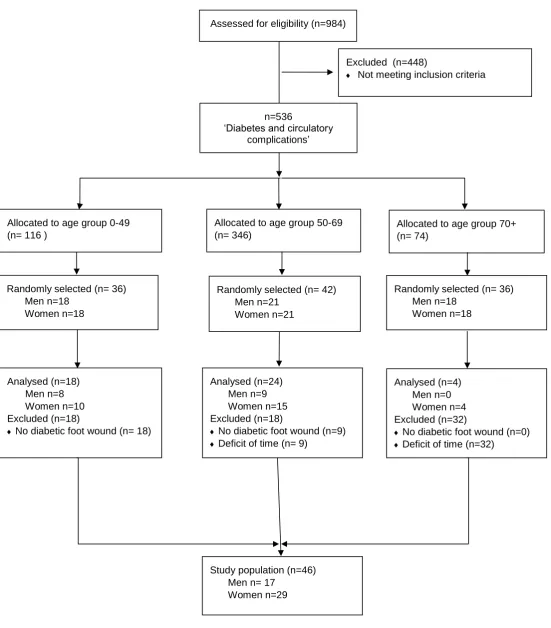 Figure 1: the inclusion of clients who were admitted at the TTM Hospital for diabetic foot sepsis