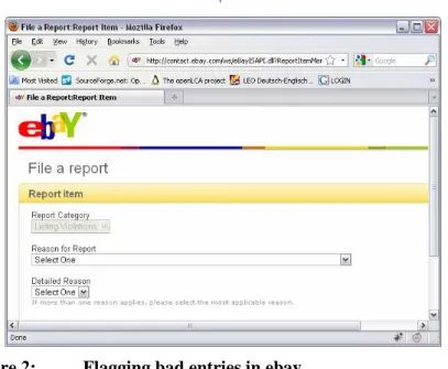 Figure 2:   Flagging bad entries in ebay 