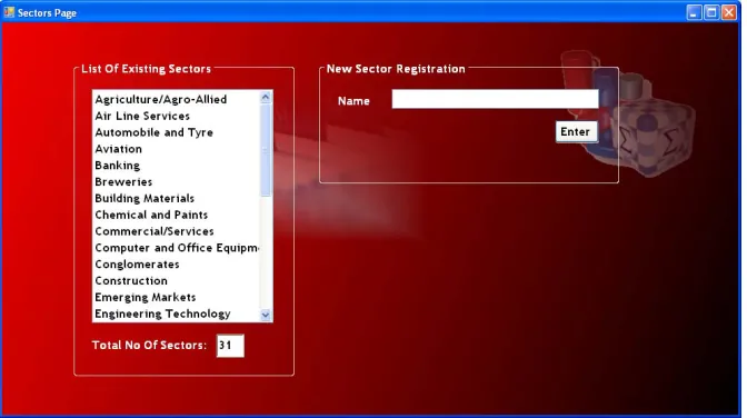 Fig. 3: Sector Page Interface