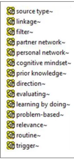 Figure 9: Final coding categories that represent recurring patterns (Atlas.ti) 