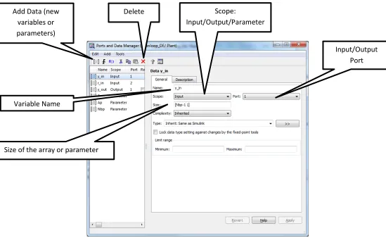 Figure 8. Accessing the “passed” items to this block via the Edit Data/Ports icon. 