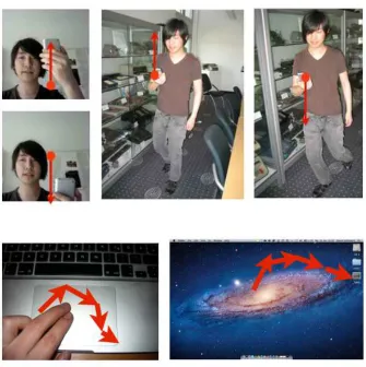 Figure 1: Top: A “shake-to-shufﬂe” gesture (left) can be confused with normal up-and-down move-ment while walking (right)