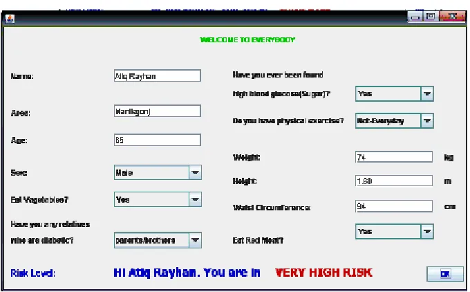 Fig. 4: Diabetes prediction with high risk level