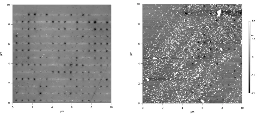 FIGURE 8: left: An area with too few beads, so almost no binding-events were observed