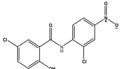Figure 1: Chemical structure of niclosamide present spectrophotometric 