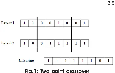 Fig 1 shows the Two point crossover,