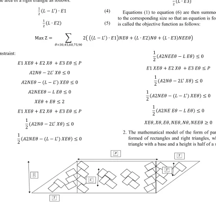 Figure 3. Design of parking spaces for parallelograms with right (square) and rectangular triangles