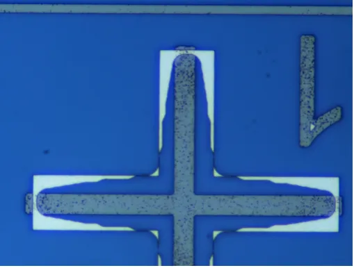 Figure 4.4 shows one of the marks used for aligning the second mask to the results of the ﬁrst.
